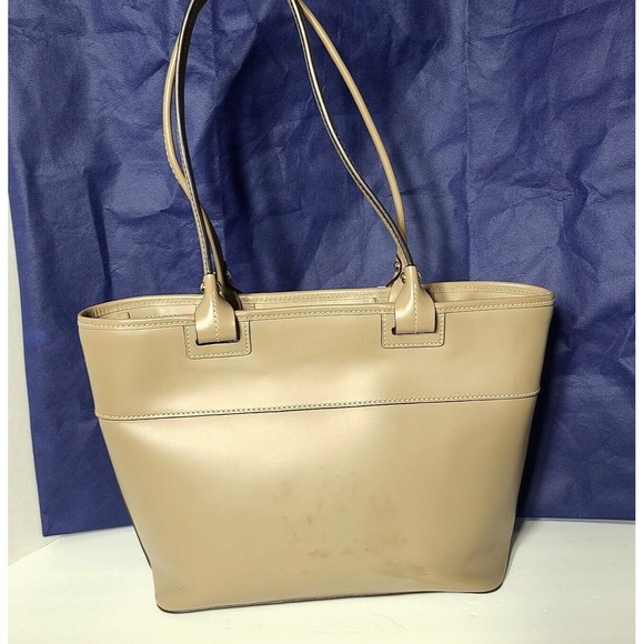 Dooney & Bourke Beacon Zip Tote Taupe Smooth Leather Carryall Shopper Zipper - Picture 4 of 16